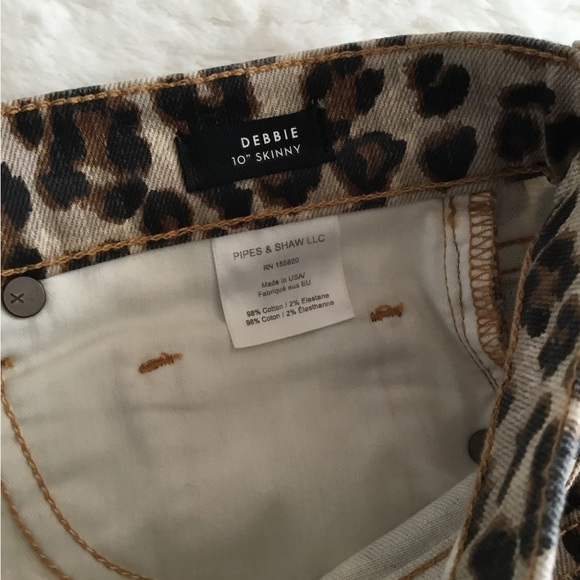 Veronica Beard Debbie Leopard Button Fly 10" High Rise Skinny Leg Jeans Size 28 - Picture 11 of 12